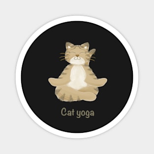 Tabby cat yoga Magnet